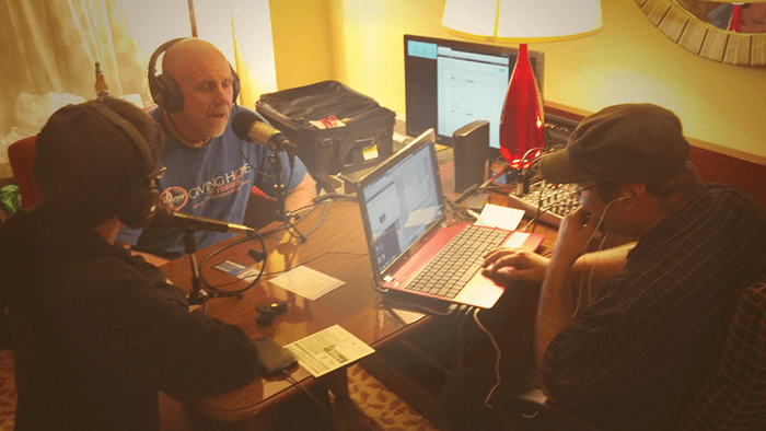 Late night recording session from a hotel in D.C.